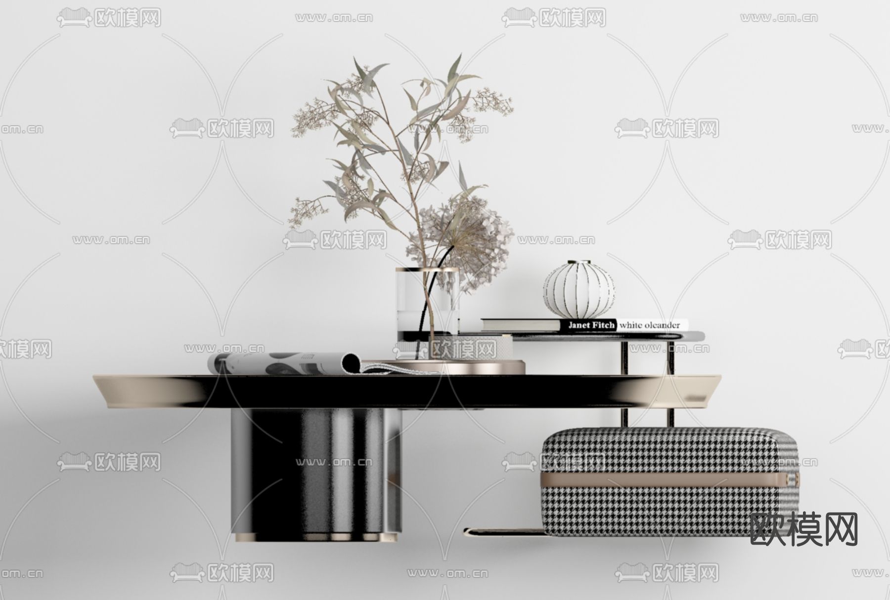 现代轻奢茶几免费3d模型下载