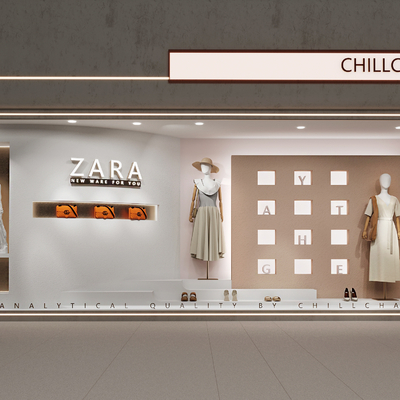  侘寂橱窗su模型 