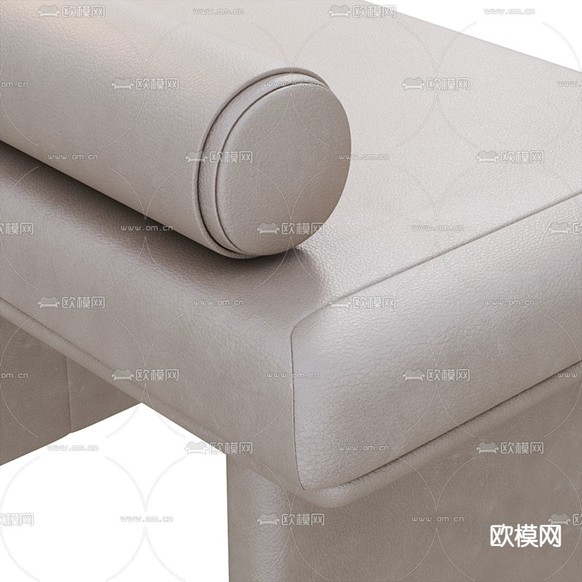 现代皮革床尾凳长凳3d模型下载(渲染图3)