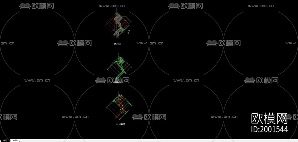 平臺方案cad施工圖下載(渲染圖2)