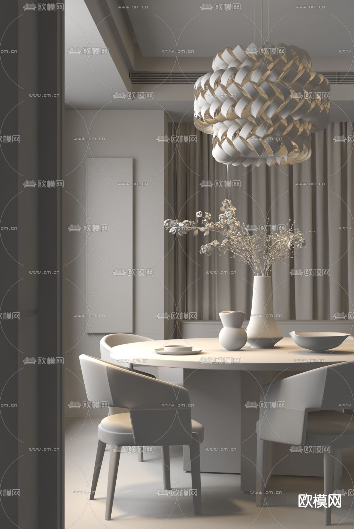 LSD Interior Design 现代餐厅3d模型下载（渲染图2）