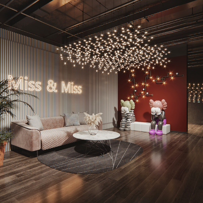  现代接待厅su模型 