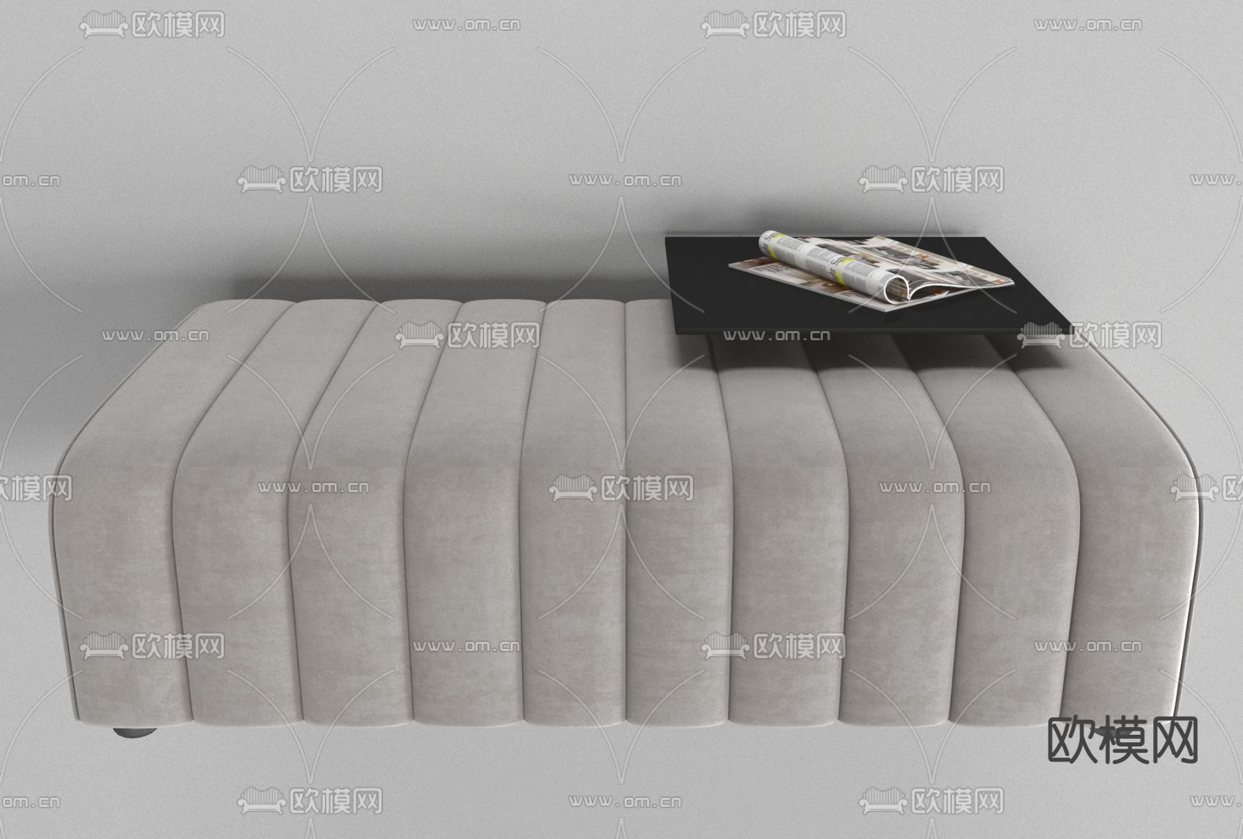 现代布艺脚踏免费3d模型下载