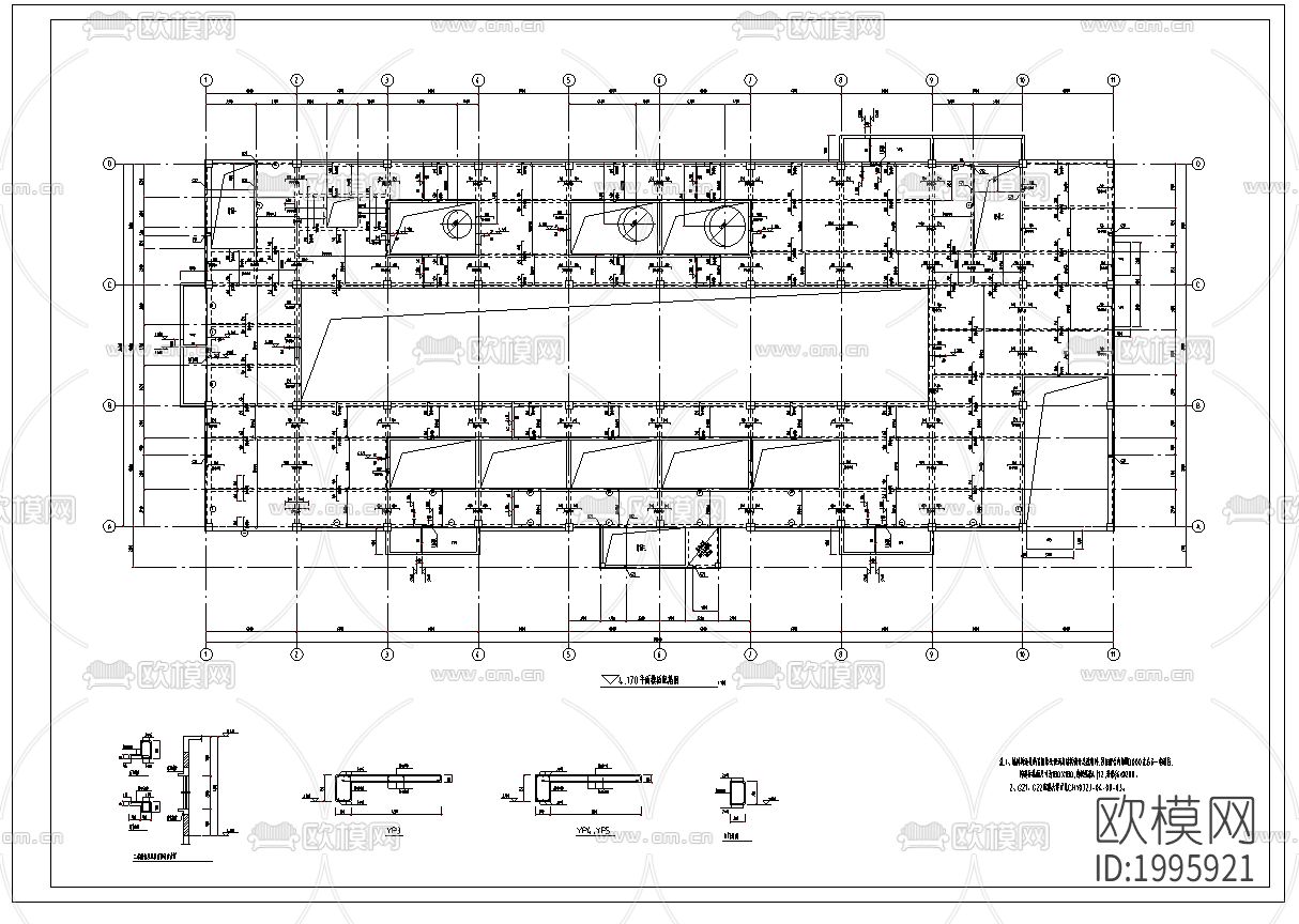 办公楼结构cad施工图下载（渲染图3）
