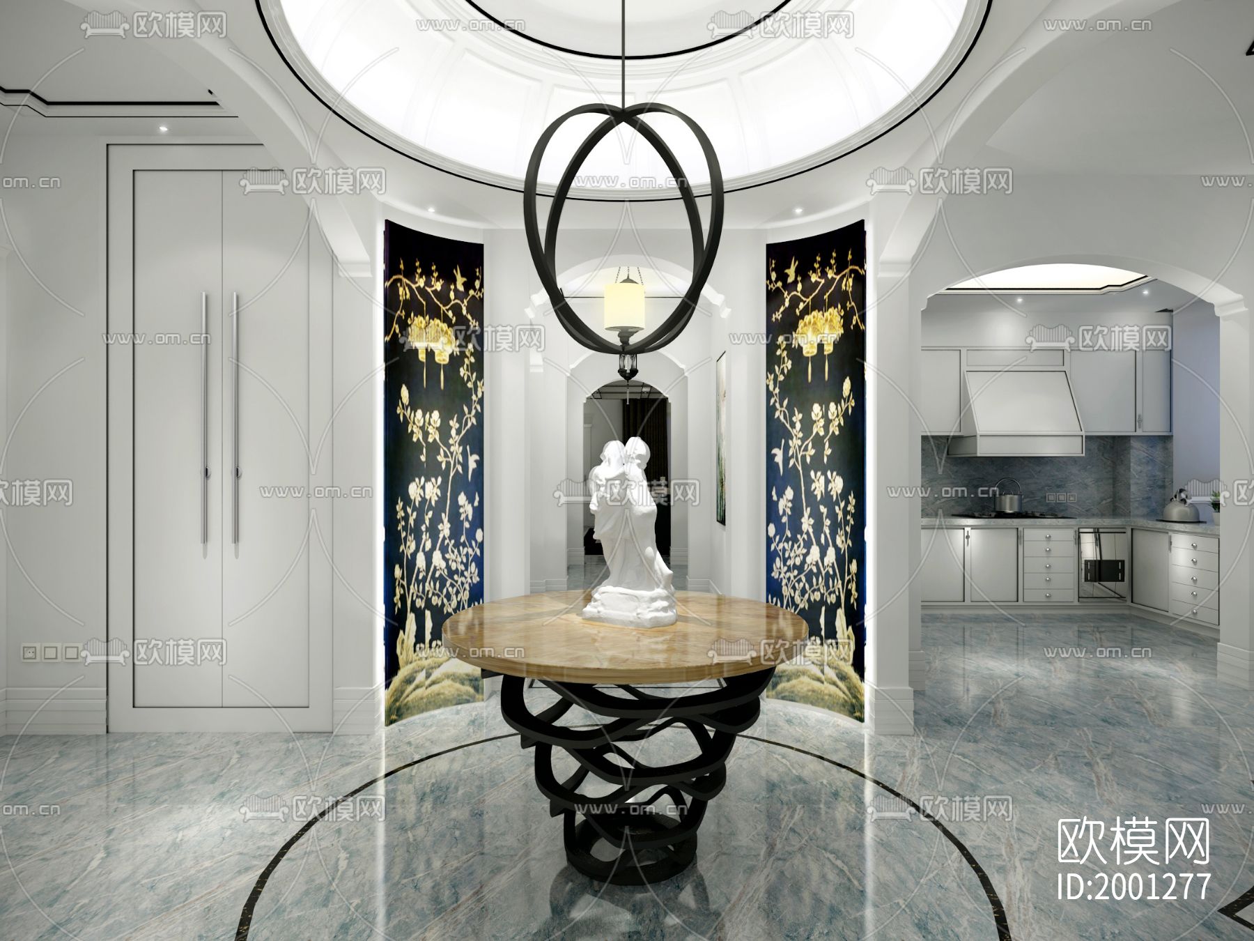 三层高端别墅cad施工图下载（渲染图8）