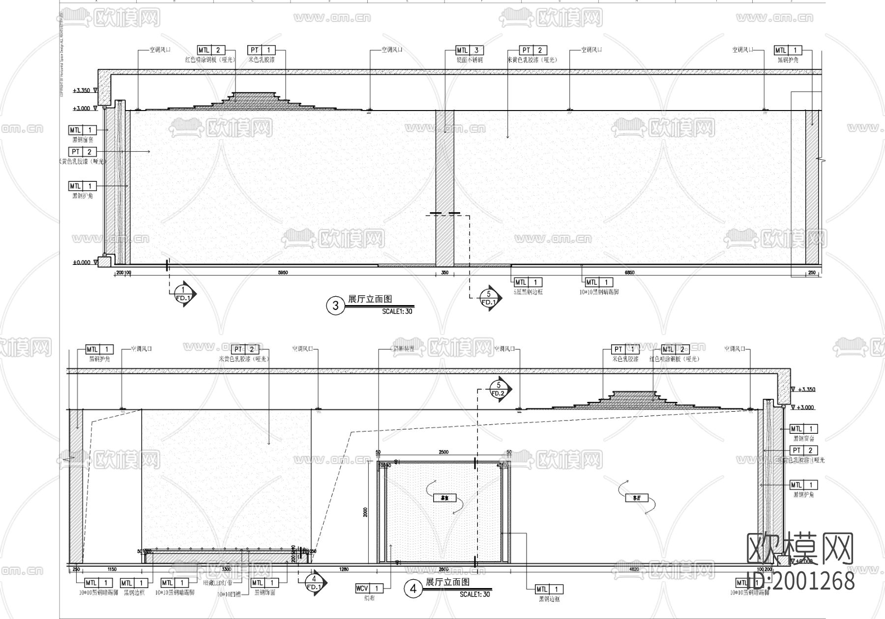 140㎡大平层家装cad施工图下载（渲染图7）