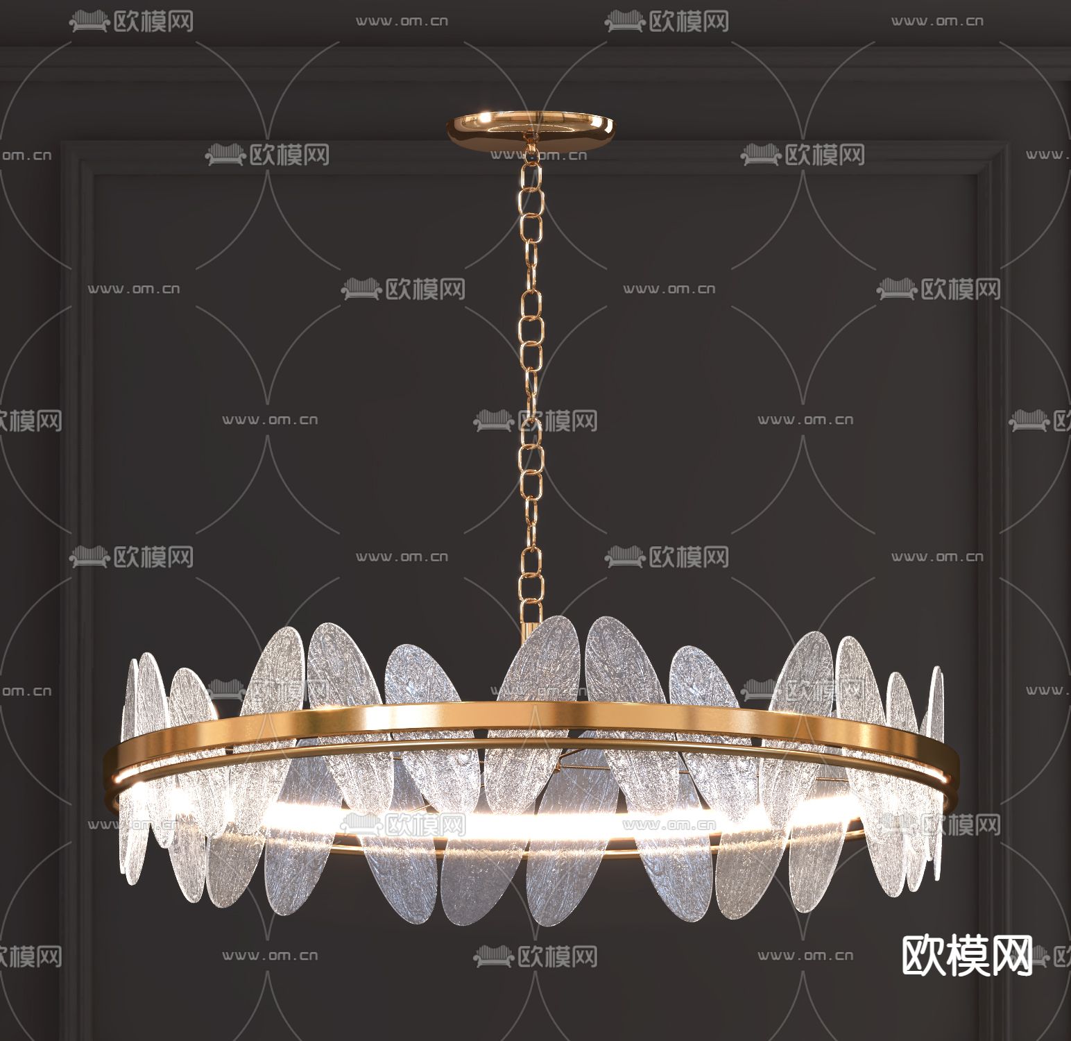 现代轻奢水晶吊灯3d模型下载