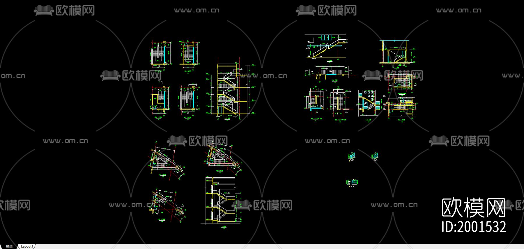 楼梯节点大样下载（渲染图2）