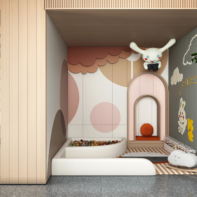  现代儿童娱乐区su模型 