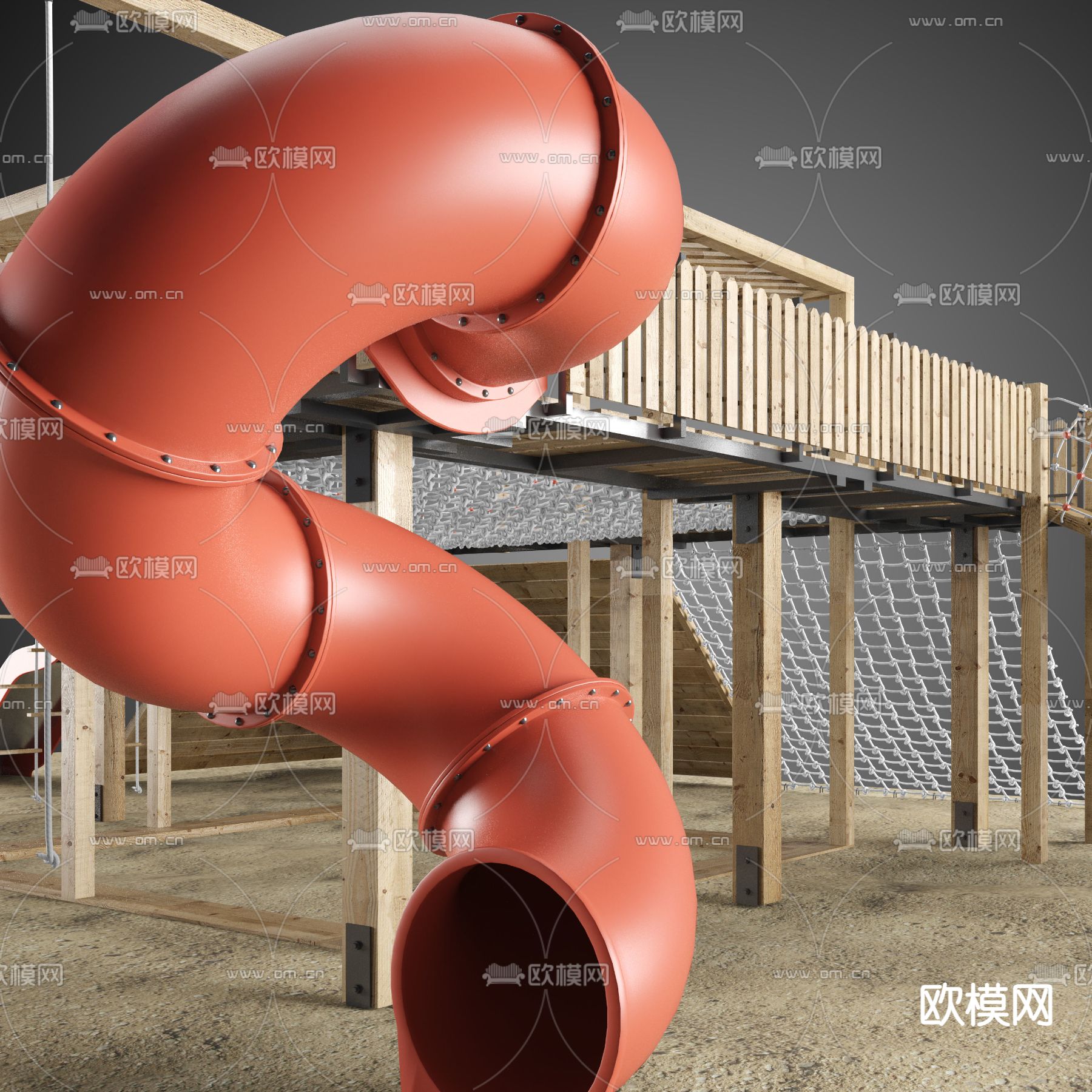 现代儿童游乐设备3d模型