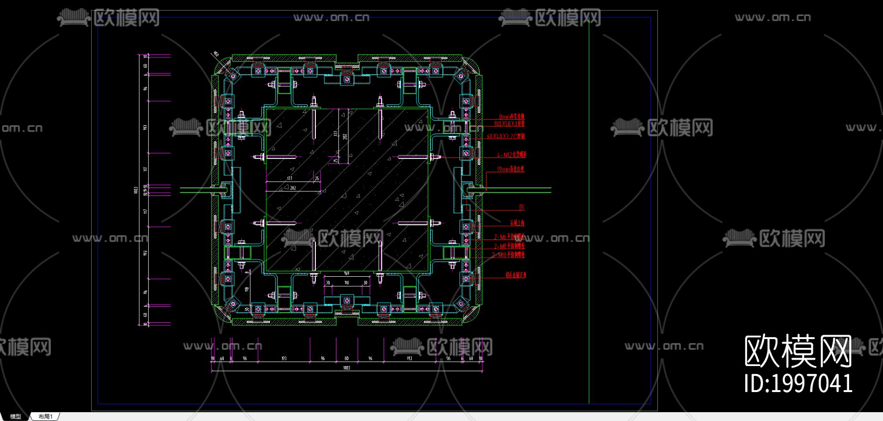 石材柱节点大样下载