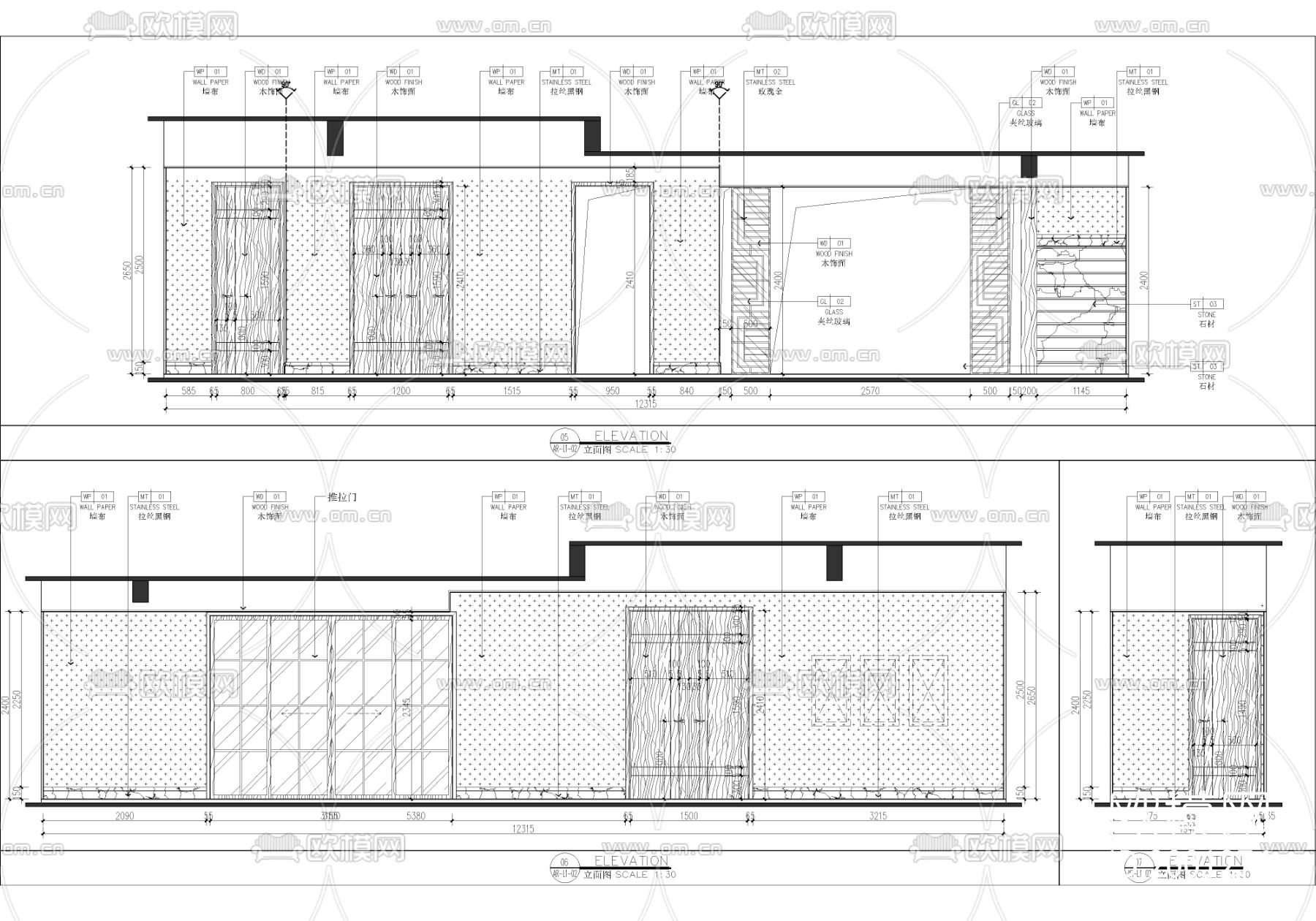 三层别墅cad施工图下载（渲染图5）