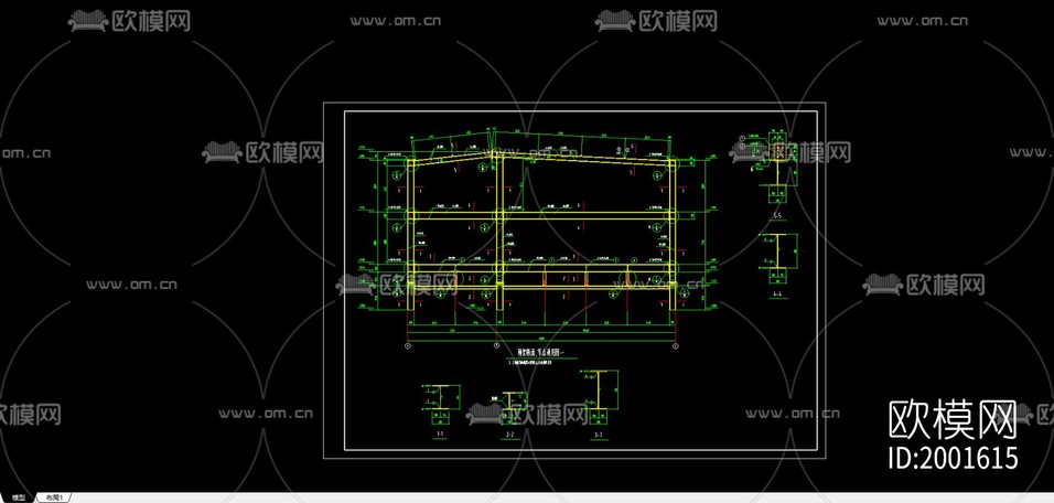 完整钢结构节点大样下载(渲染图1)