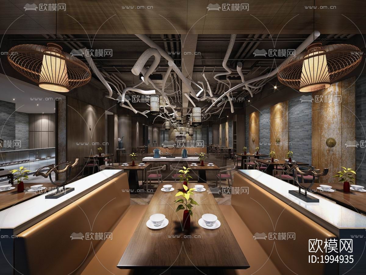 面馆cad施工图下载（渲染图8）