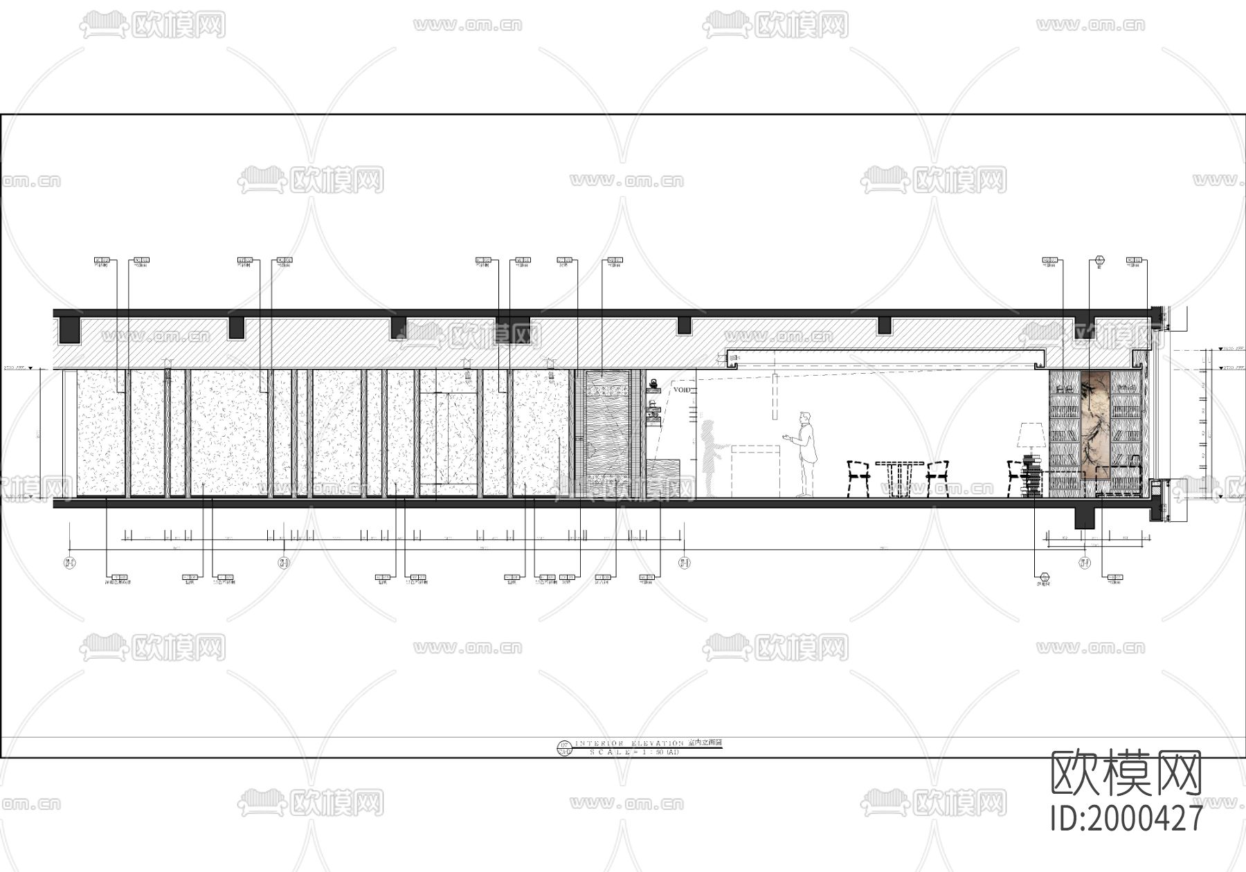 700㎡茶楼棋牌室cad施工图下载（渲染图8）