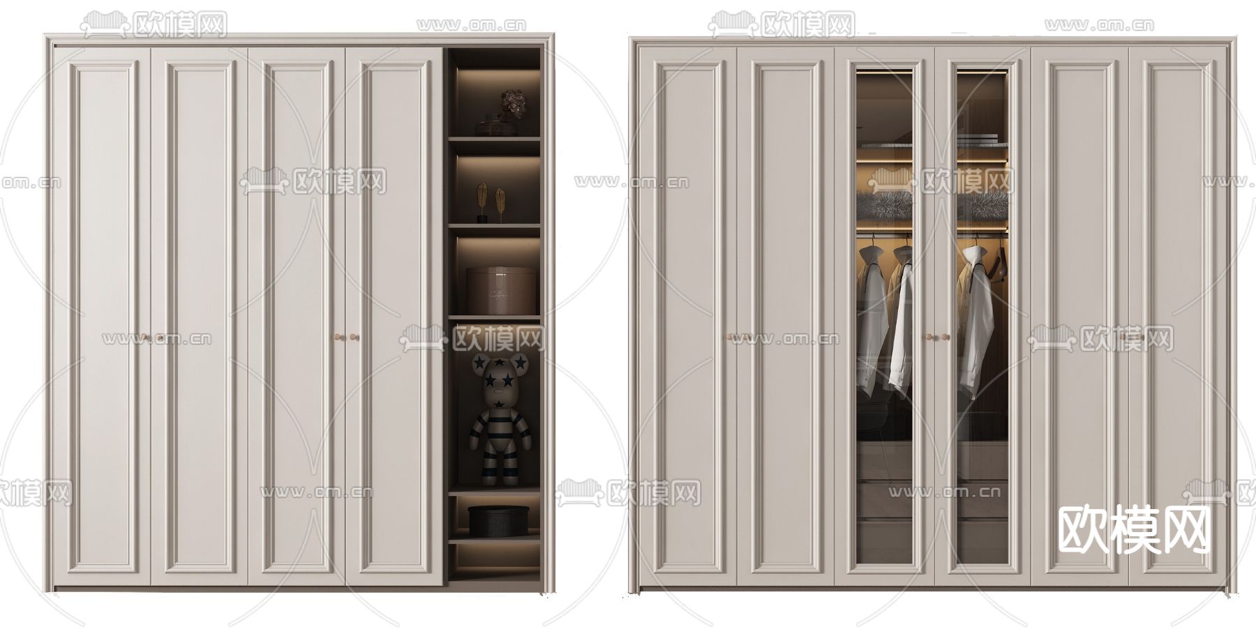 欧式衣柜su模型下载（渲染图1）