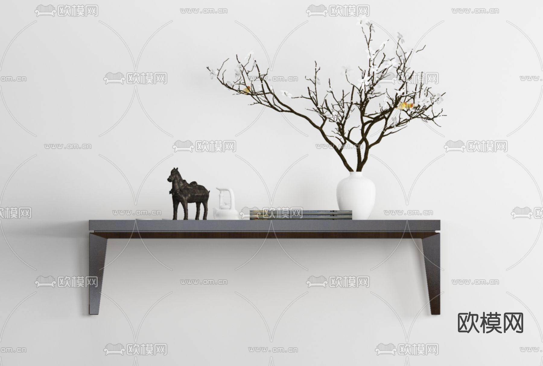 新中式茶几免费3d模型下载