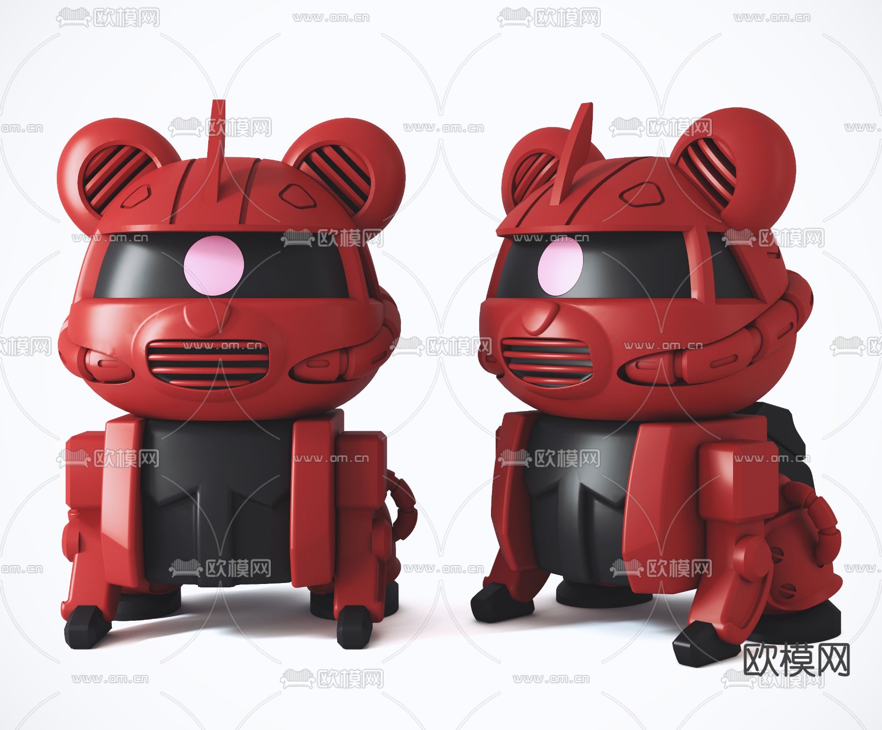现代高达扎古小狗潮玩公仔3d模型