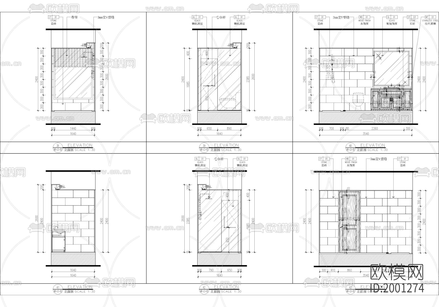 三层别墅cad施工图下载（渲染图7）
