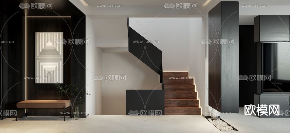 暗黑风客餐厅3d模型下载(渲染图4)
