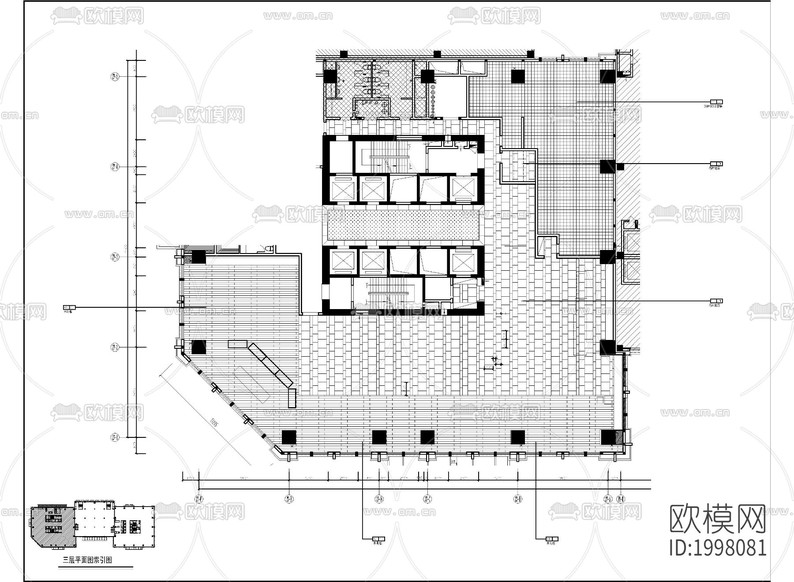 酒店全日制自助餐厅cad施工图下载(渲染图4)