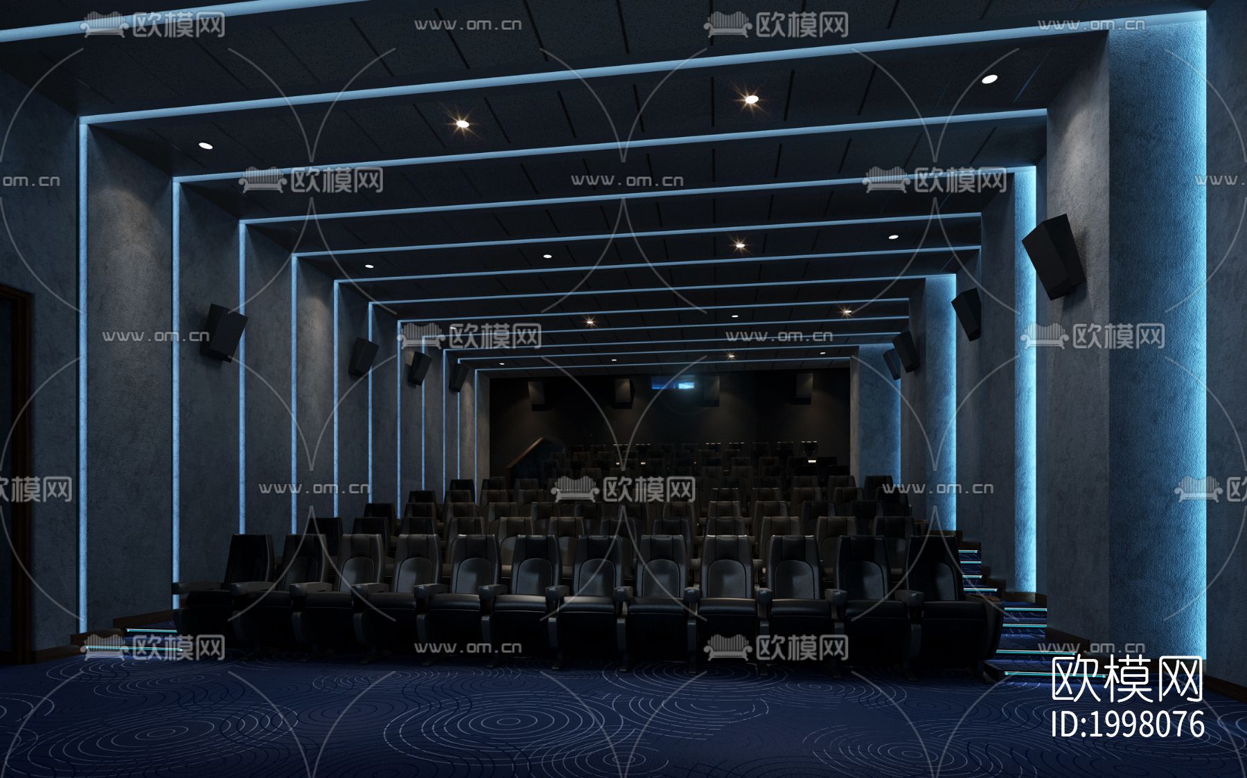 某影视城电影院cad施工图下载（渲染图6）