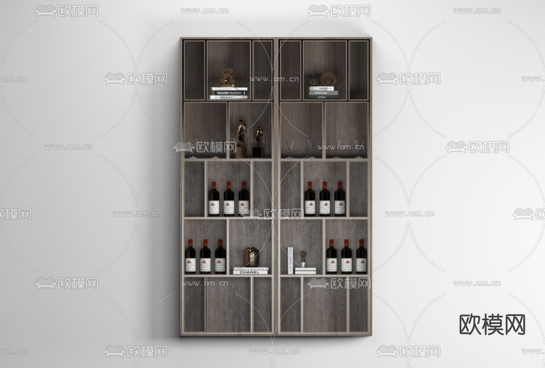现代酒柜免费3d模型下载