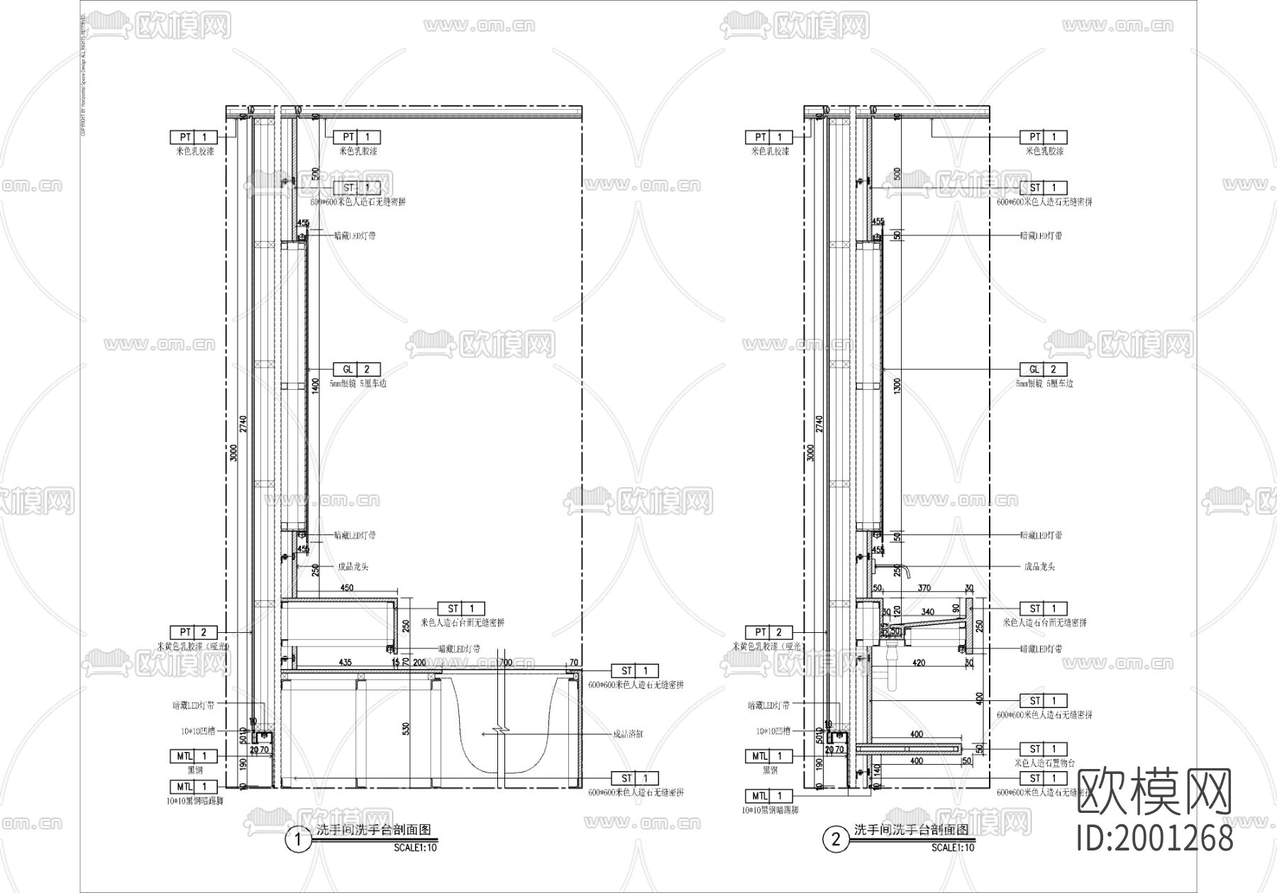 140㎡大平层家装cad施工图下载（渲染图6）