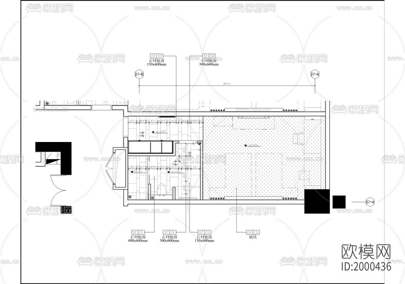 某酒店标准双床房cad施工图下载(渲染图3)