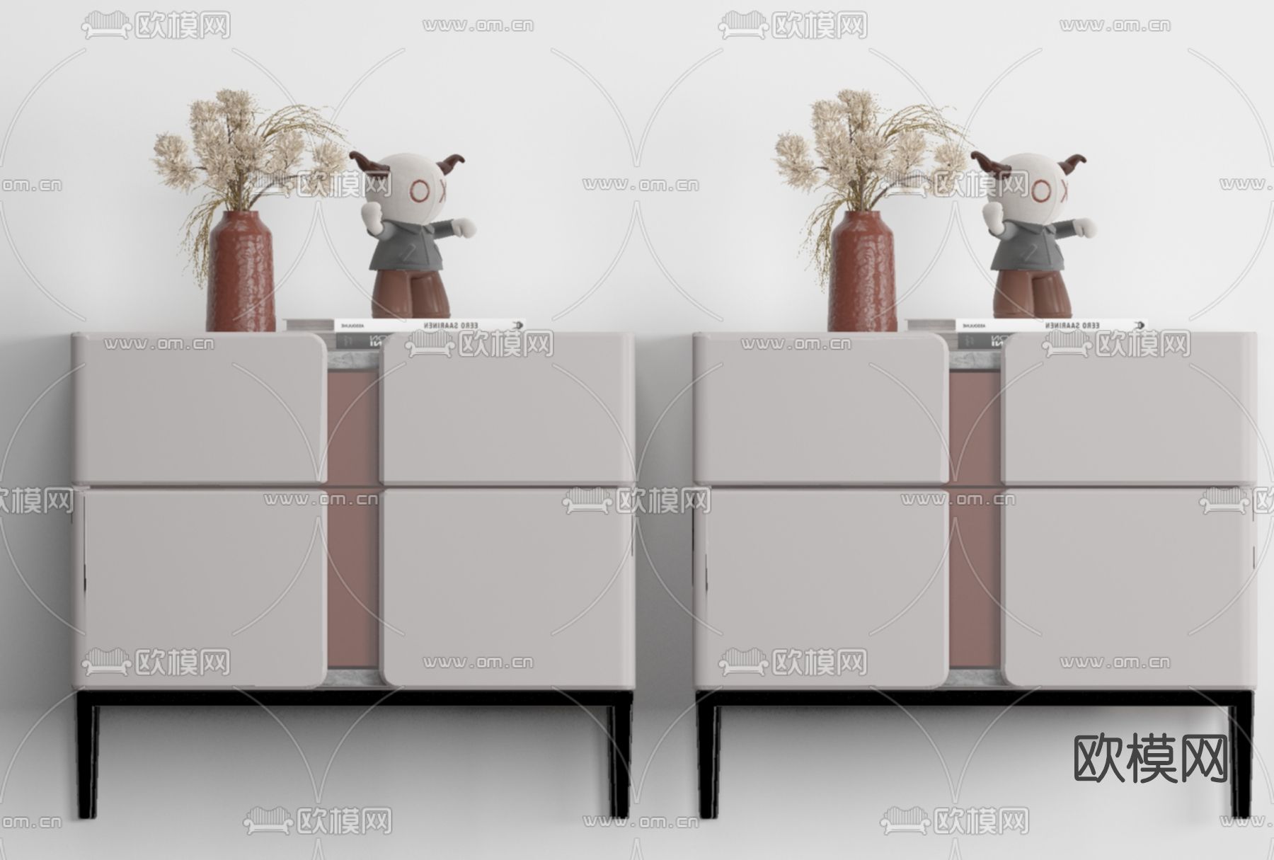 现代床头柜免费3d模型下载