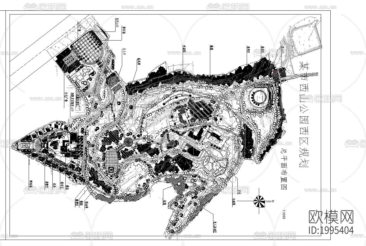 西山公园西区cad施工图下载（渲染图2）