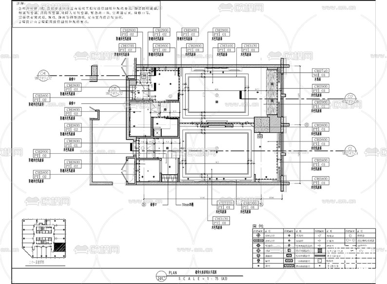 某酒店豪华大床房cad施工图下载(渲染图3)