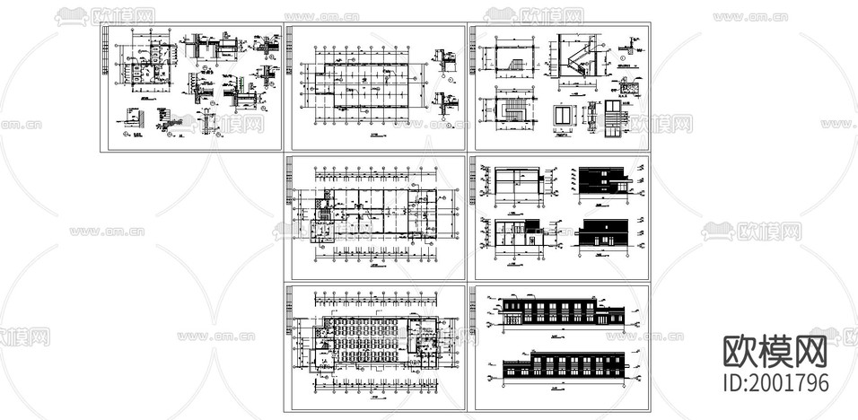 某公司食堂建筑CAD施工圖下載(渲染圖4)