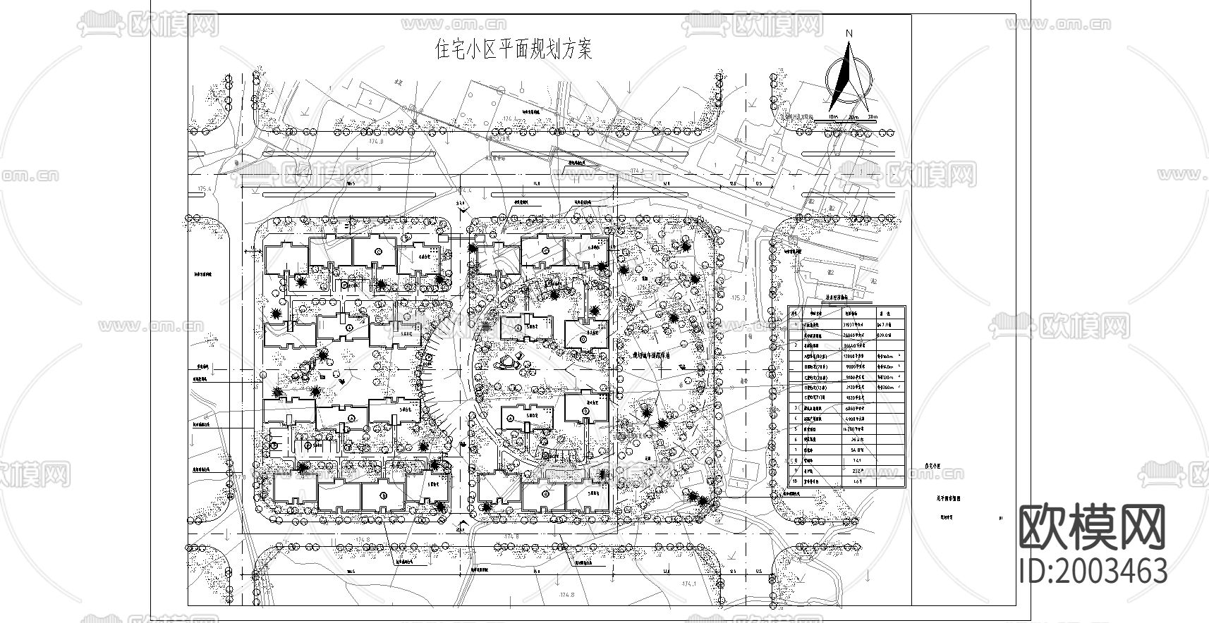 某住宅区cad规划图下载（渲染图2）