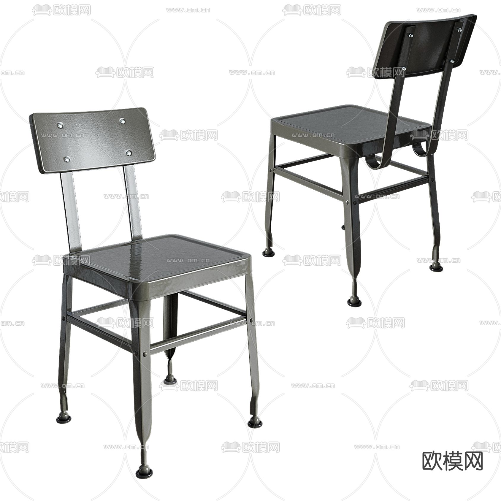 工业风金属单椅3d模型下载