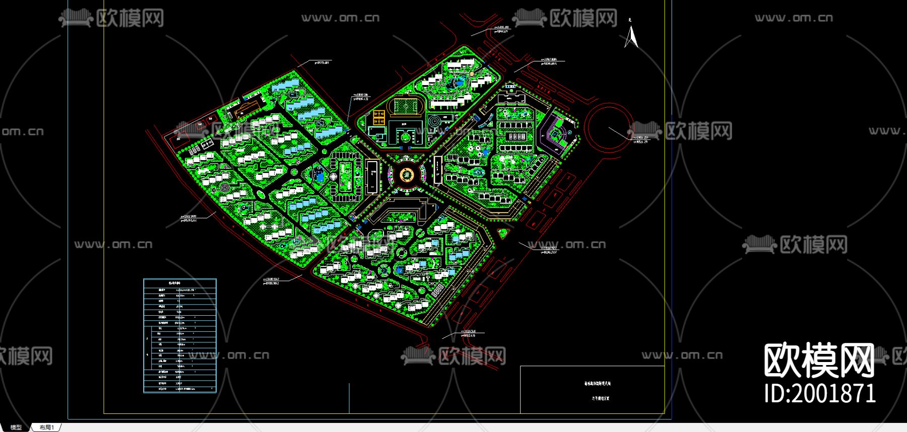 某现代城市规划方案CAD施工图下载