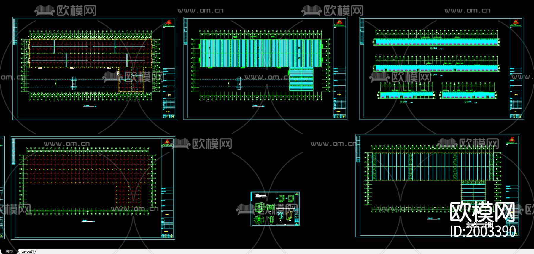 公司厂房cad图库下载（渲染图2）