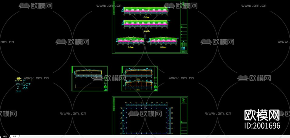 文革某工程钢结构建筑CAD施工图下载(渲染图2)