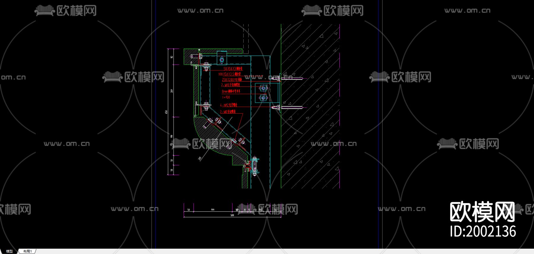 石材柱节点cad大样图下载