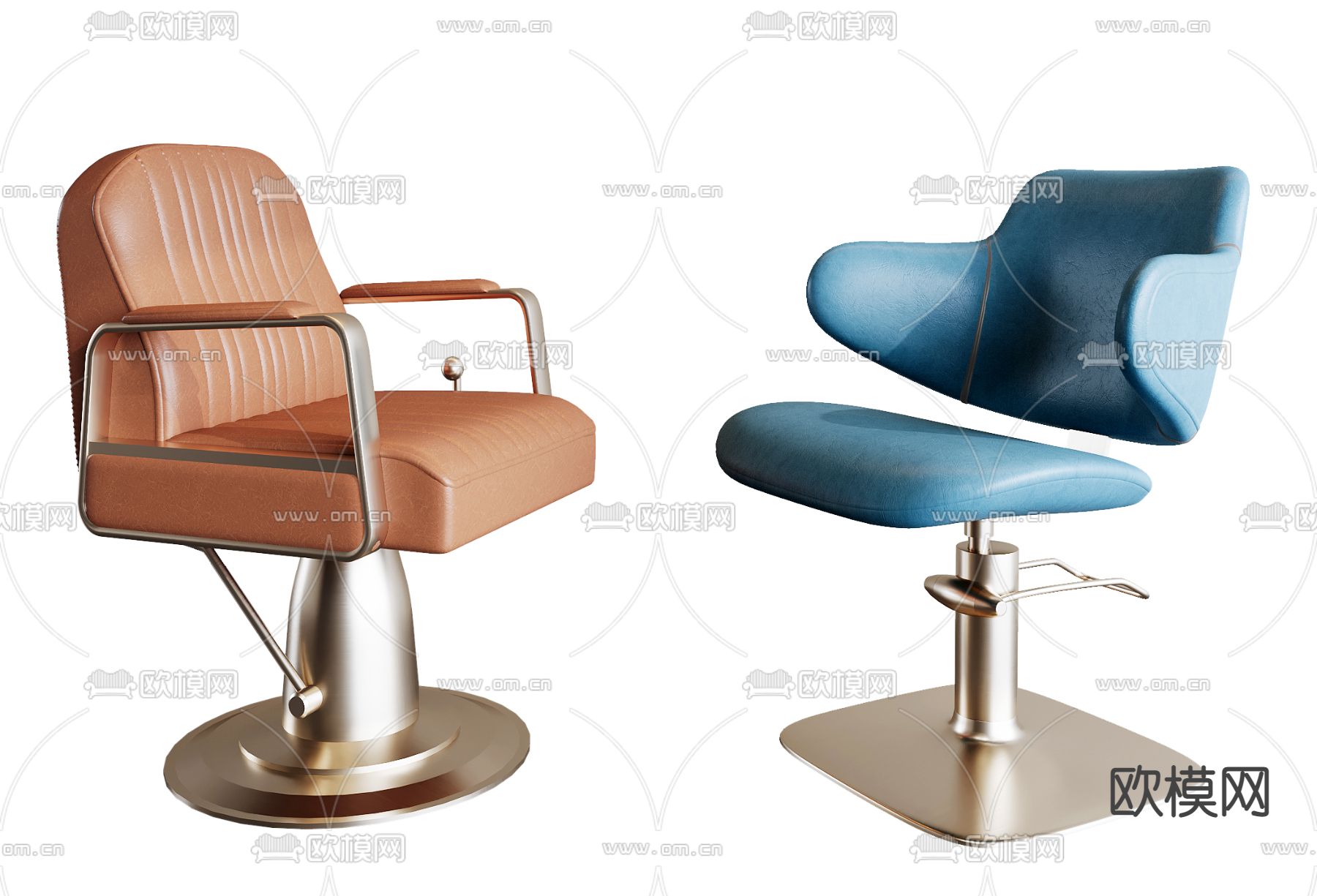现代皮革理发椅3d模型下载