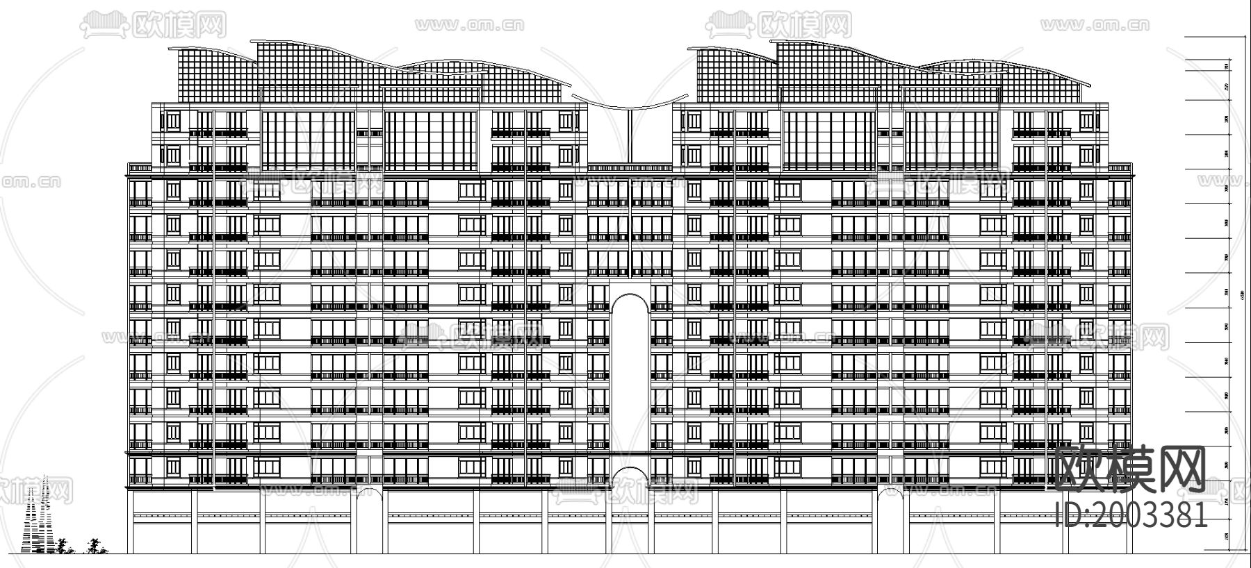 贵糖规划建筑单体cad施工图下载（渲染图3）