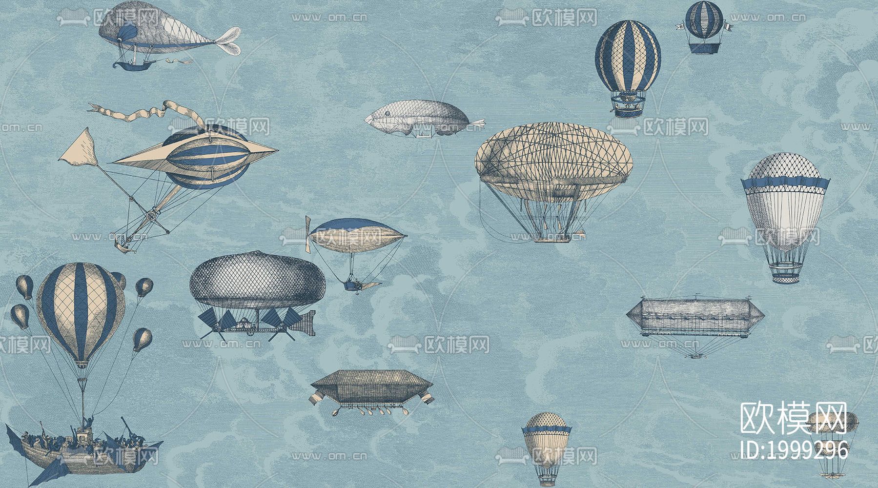 蓝色卡通儿童壁纸下载