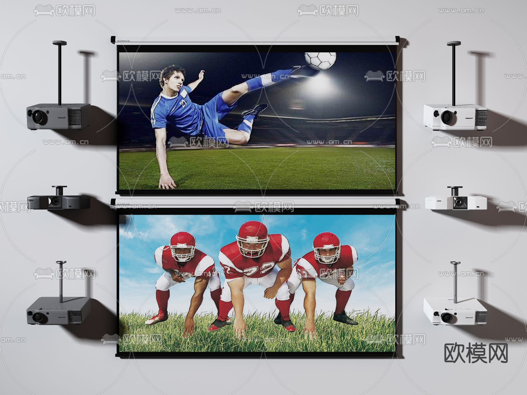 现代投影仪幕布su模型下载