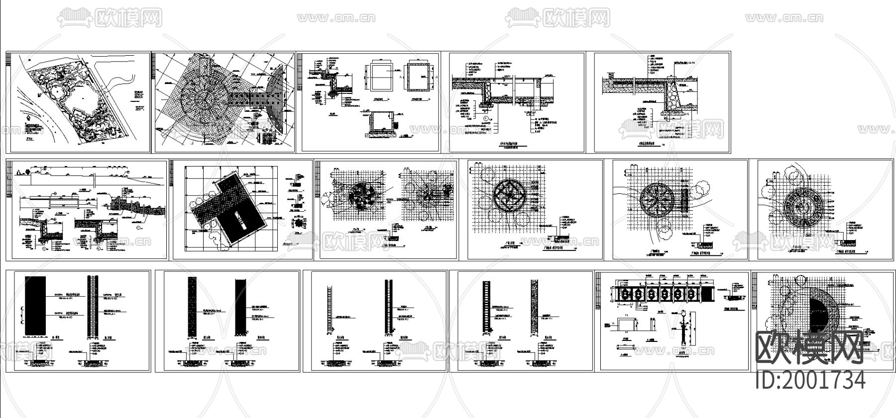 太阳湖CAD施工图下载