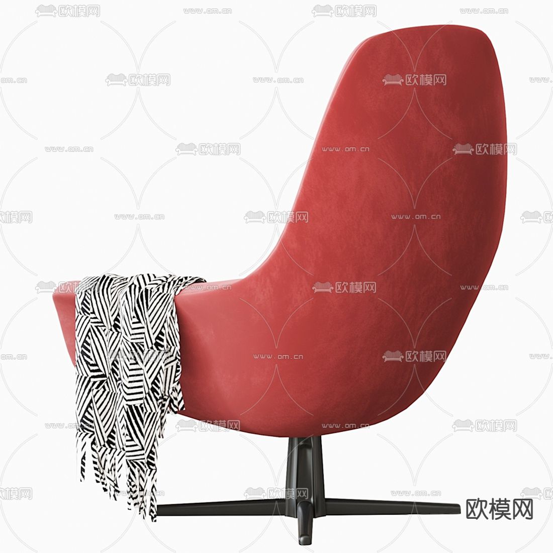 FLEXFORM 绒布休闲椅3d模型下载（渲染图3）