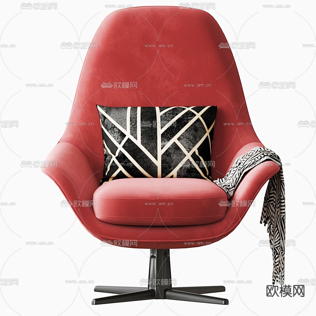 FLEXFORM 绒布休闲椅3d模型下载（渲染图2）