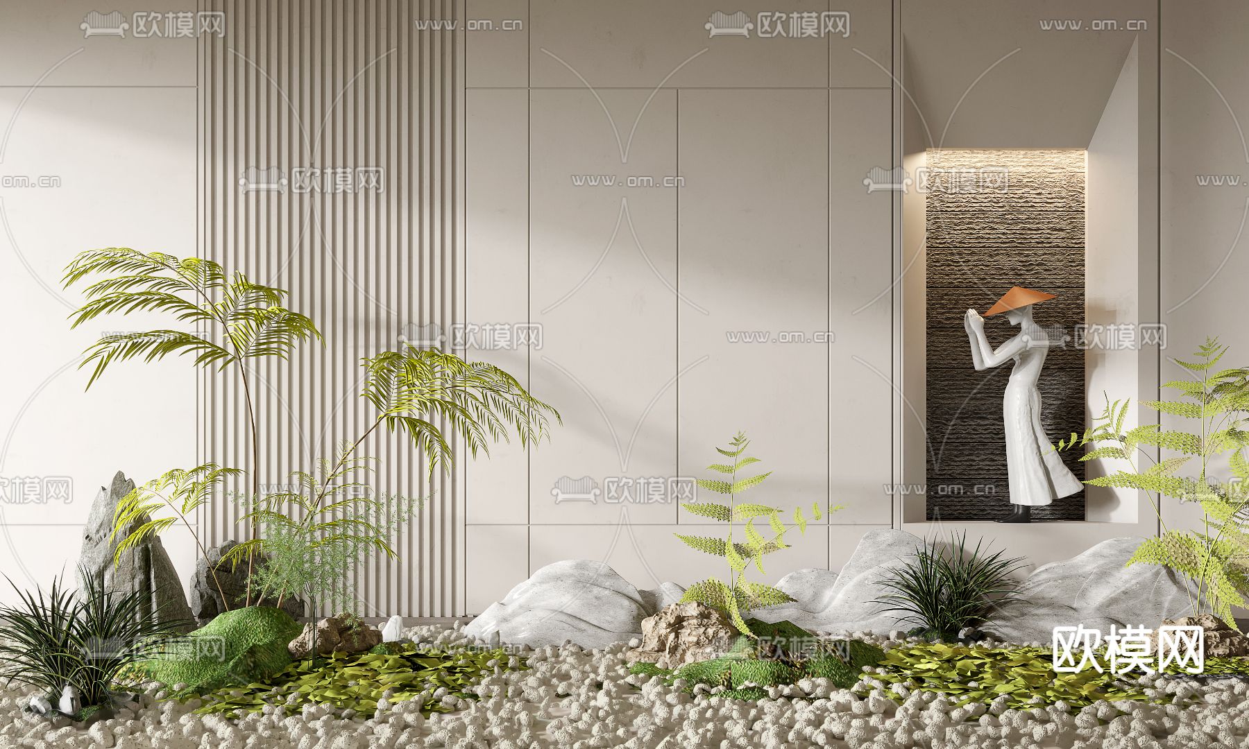 现代绿植景观小品3d模型