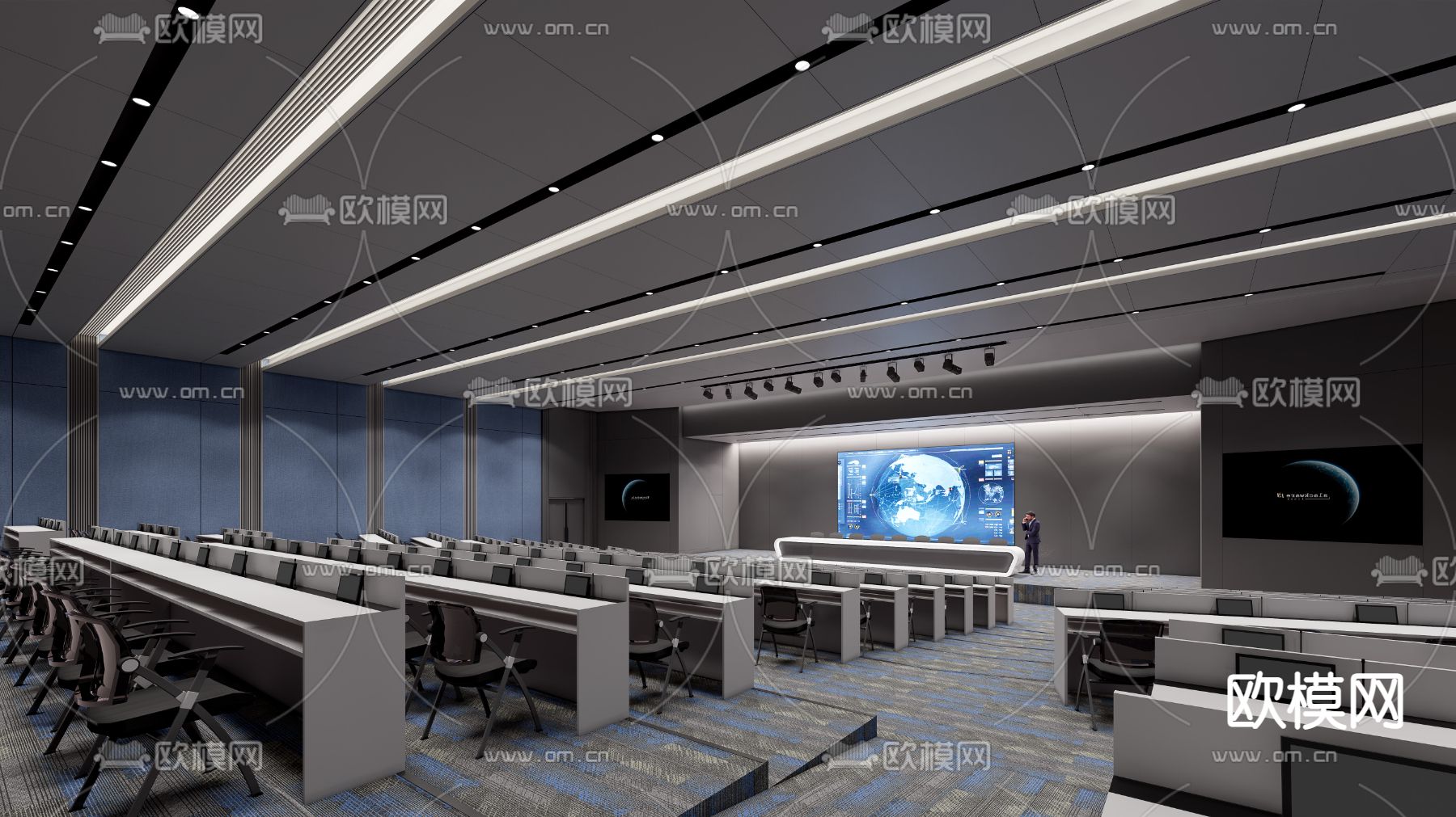 现代报告厅会议室su模型