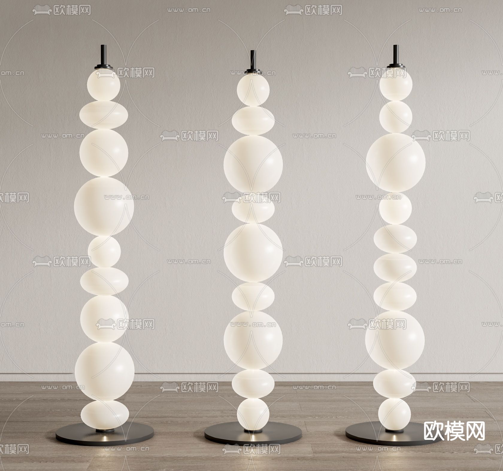 现代艺术落地灯su模型下载（渲染图1）