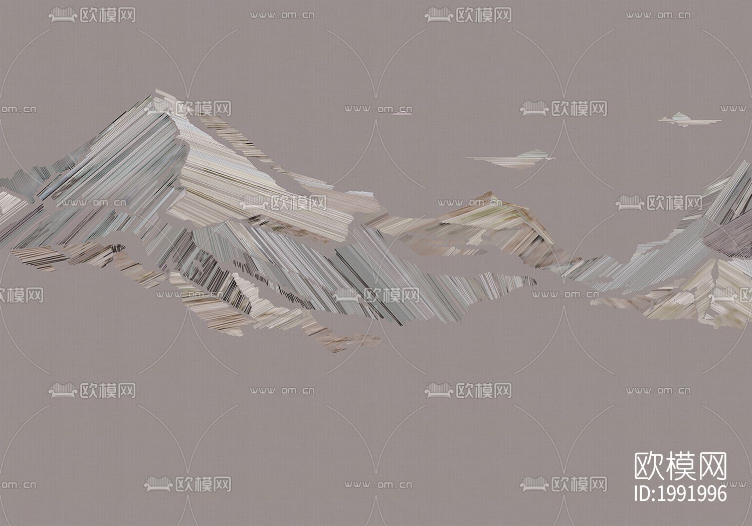 中式抽象山水壁纸下载（渲染图3）